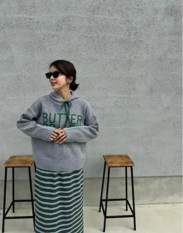 mite 미테 logo Knit Parker 그레이