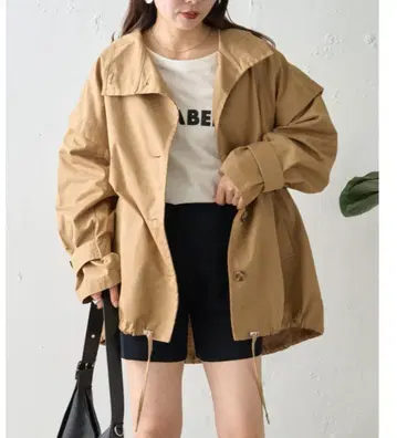 CIAOPANIC TYPY 소매 탈부착 판초풍 트렌치 미들 기장 코트