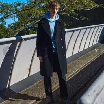 [ 고급 ] 코듀로이 트렌치코트 XL 블랙 체스터