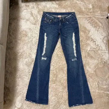 TRUE RELIGION 503 그런지 플레어 데님 데미지 가공