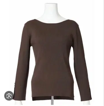 새상품 미사용 택 포함 JUSGLITTY 심플 보트넥 리브 니트