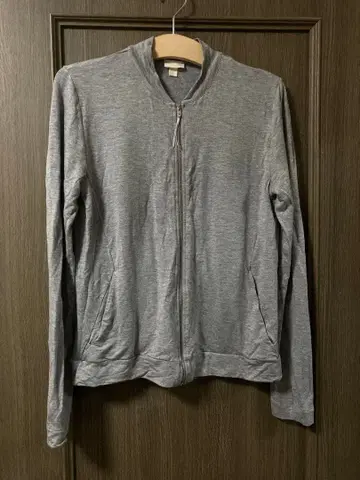 HANRO 그레이 집업 후드티 S