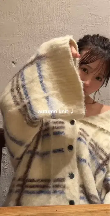 andequal 체크 패턴 니트