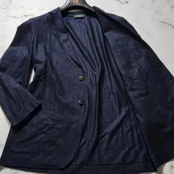 컨디션 최상 자노네 테일러드 자켓 헤링본 울 네이비