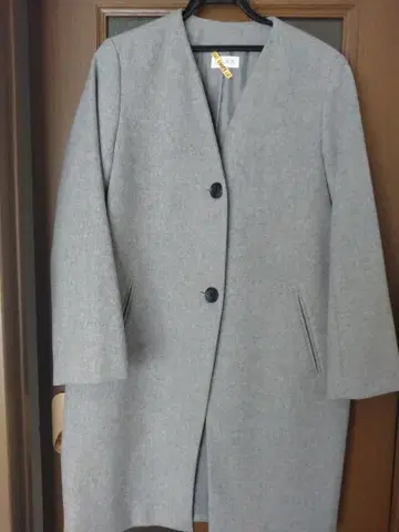 플라스테 그레이 노카라 코트 L 사이즈 후드 부착