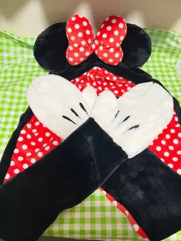 디즈니 미니 팬캡 머플러 장갑 빨간색 도트