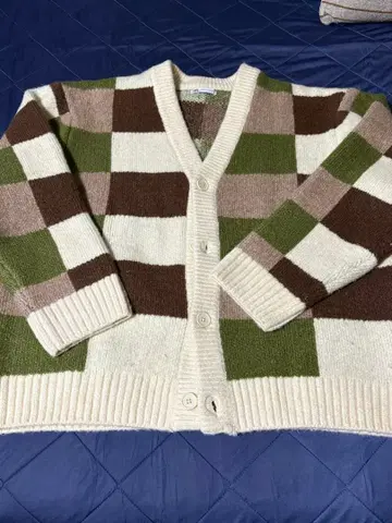 ZARA 체크 무늬 가디건 XL