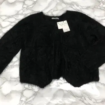 택 포함 미사용 새상품 ANNE KLEIN 블랙 가디건 캐시미어 100%