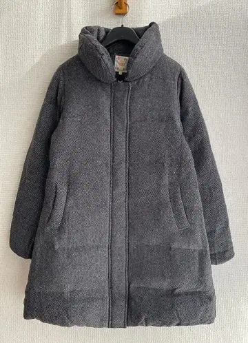 빔즈 하트 BEAMS HEART 헤링본 트위드 다운 코트