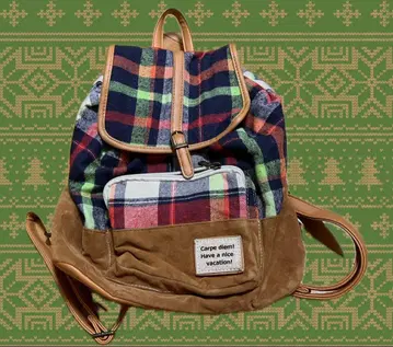 모리걸 헤이세이 레트로 체크 백팩