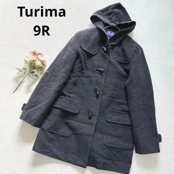 울 100% 다크 그레이 더플 코트 아우터 미들 기장 심플