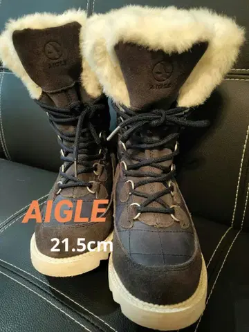 AIGLE 에이글 가을/겨울 네이비 하이컷 부츠 21.5cm