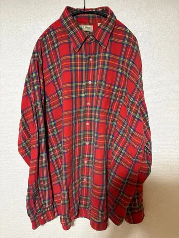 L.L.Bean 80s 빈티지 USA제 체크 무늬 긴팔 플란넬 셔츠
