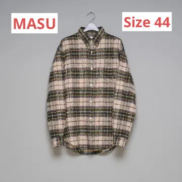 MASU SHAGGY PLAID SHIRT - CREAM
