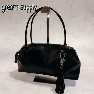 gleamsupply 그리 가죽 핸드백 블랙