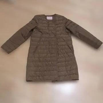 브라운 퀼팅 롱 자켓