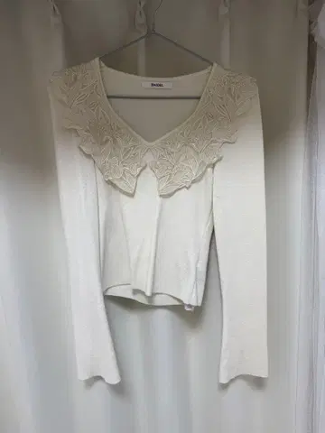 스나이델 snidel 니트 화이트 레이스 아이보리