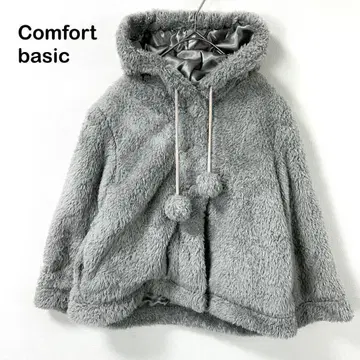 [컴포트 베이직] 긴팔 후드티 아우터 복슬복슬 그레이 계열 방울 M
