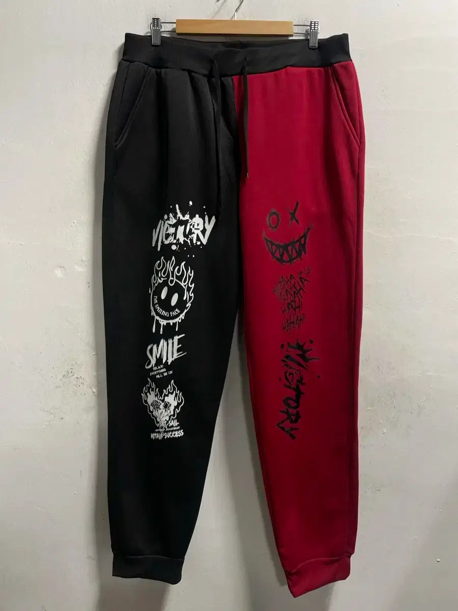 35-36 Color-blocked Brushed Fleece Spandex Banding Jogger Pants