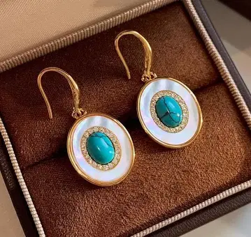 터콰이즈와 진주 엘레강트 귀걸이