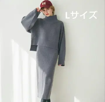 coca 그레이 니트 스커트 셋업 L 사이즈