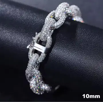 DVVS 모이사나이트 아이스 아웃 체인 GRA 인증 925 힙합 블링블링