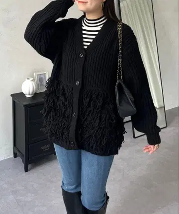 prose verse 루프 절개 V넥 가디건