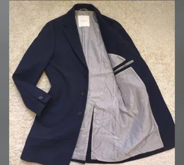 EDIFICE 체스터 코트 네이비 울 100% 언컨