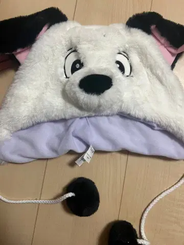 강아지 캐릭터 모자 귀 포함 플리스