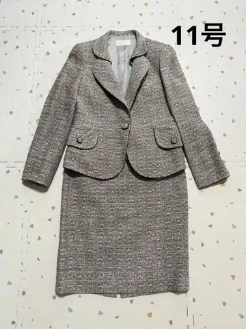 그레이 계열 트위드 셋업