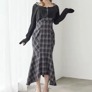 EATME 머메이드 체크 원피스