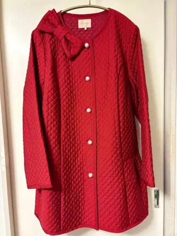 리본 포함 퀼팅 자켓 42