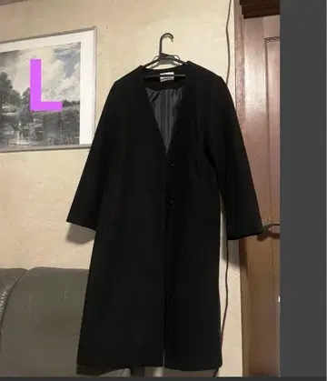 허니즈 노카라 롱 코트 포멀 L 칼라리스