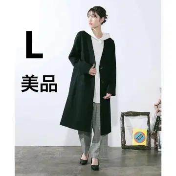 허니즈 노카라 롱 코트 포멀 L 칼라리스