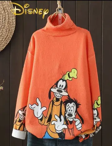 Disney 구피 패턴 터틀넥 스웨터 S/M