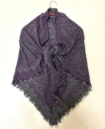 이탈리아제 Lancioni 아라베스크 패턴 퍼플 숄 스톨