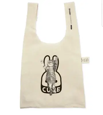 CUNE 고양이 프린트 백 베이지