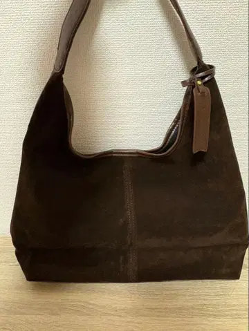 브라운 벨벳 원단 숄더백