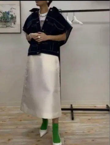 마차트 machat 새틴 트윌 스커트 화이트 36