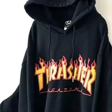 샌프란시스코 THRASHE.R 로고 맨투맨 후드티 L 블랙 구제 의류