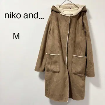 니코앤드 롱 코트 후드 부착 속기모 브라운 M