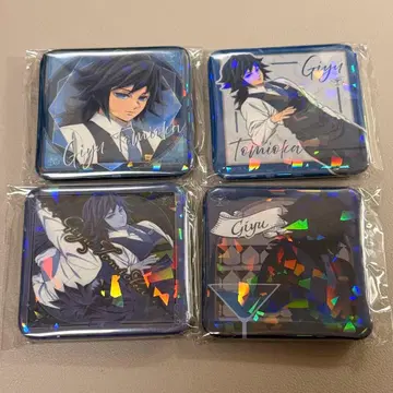 귀멸의 칼날 모크테일 바 글리터 캔뱃지 토미오카 기유