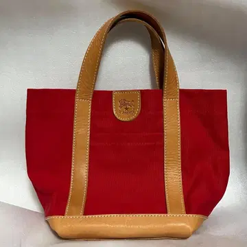 일비종떼 ILBISONTE 캔버스 x 가죽 미니 토트백 빨간색