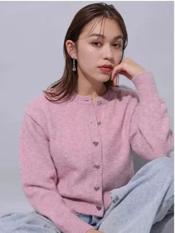 [ 미사용 새상품 ] Arpege story 라메 페더 가디건 택 포함