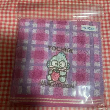 오치키 체크 무늬 타월 25x25cm