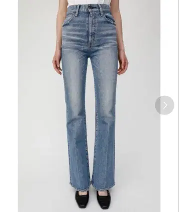 moussy 라이트 블루 하이웨스트 플레어 청바지