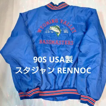90s 자수 안감 퀼팅 나일론 바시티 자켓 USA제 RENNOC
