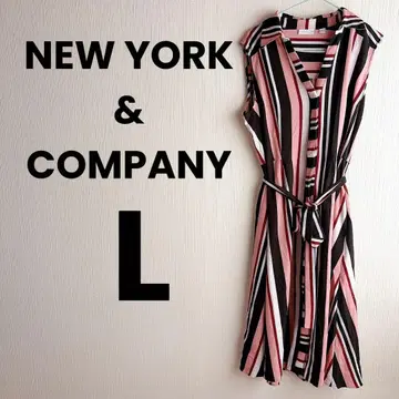 NEW YORK & COMPANY 스트라이프 원피스 L