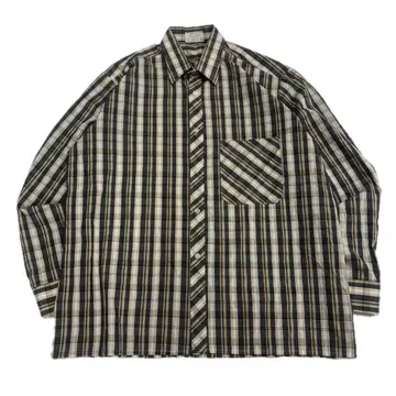 동유럽 빈티지 체크 무늬 긴팔 셔츠 sumavan 남성용 L