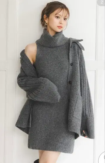 SNIDEL 스텐 칼라 니트 자켓 가디건